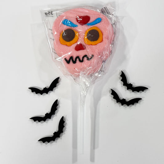 Pink Skull Marshmallow Lollipop