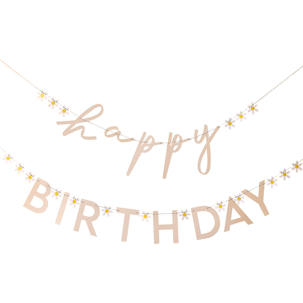 Daisy Floral Happy Birthday Bunting