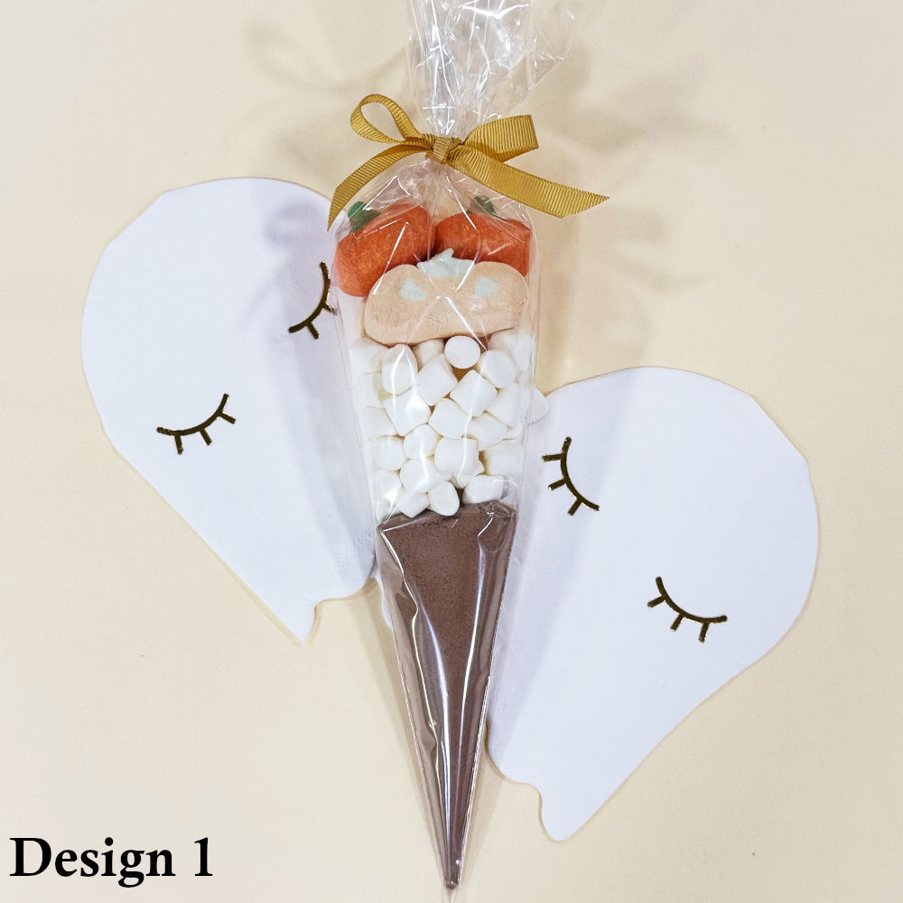 Halloween Themed Hot Chocolate Cones with Marshmallows