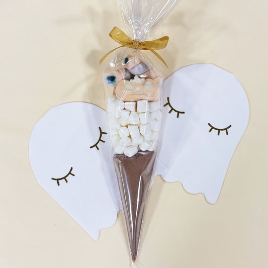 Pre Filled Halloween Hot Chocolate Cone - 2 Pumpkin Face, 2 Tongue Painter Marshmallows