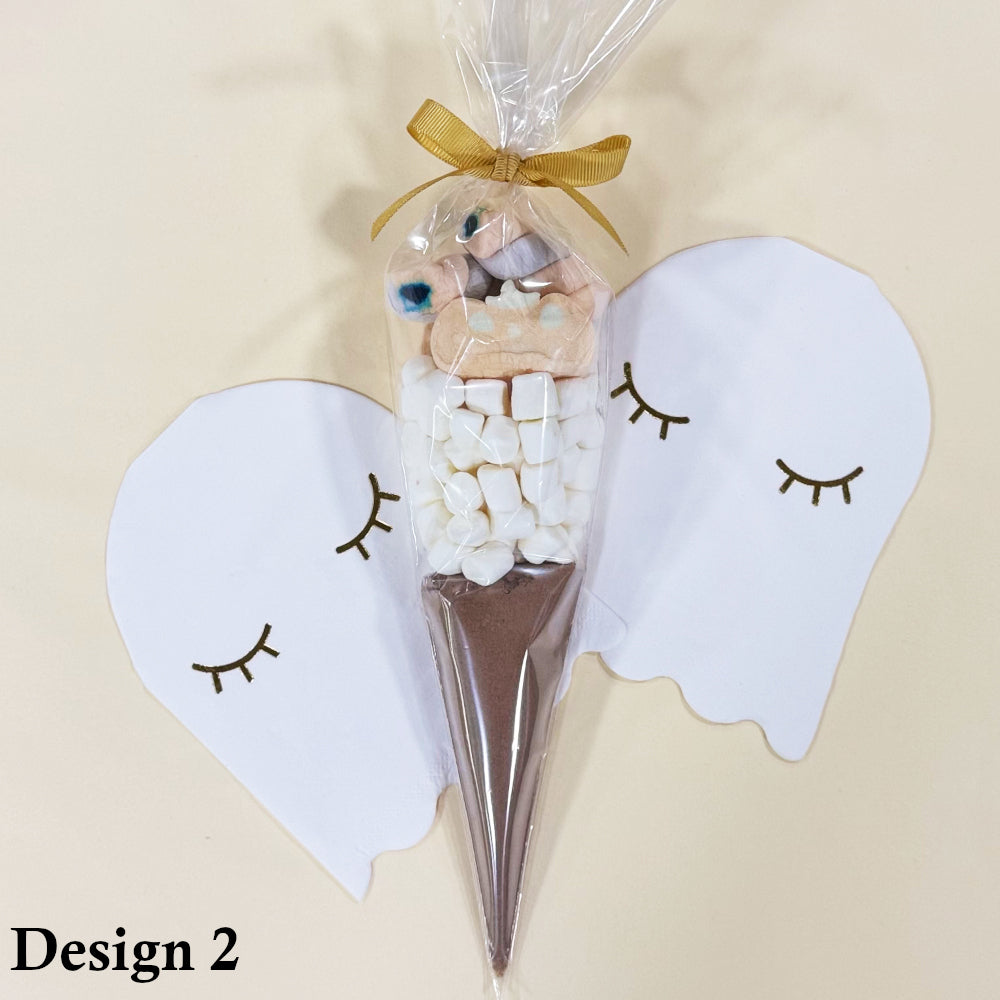 Halloween Themed Hot Chocolate Cones with Marshmallows
