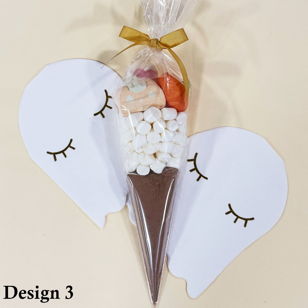 Halloween Themed Hot Chocolate Cones with Marshmallows