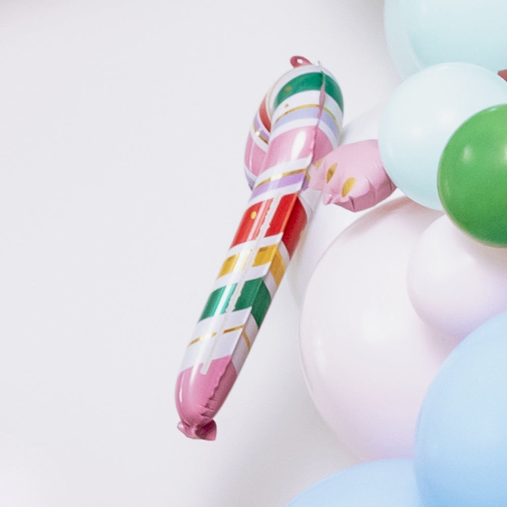 Multicoloured Candy Cane Foil Balloons