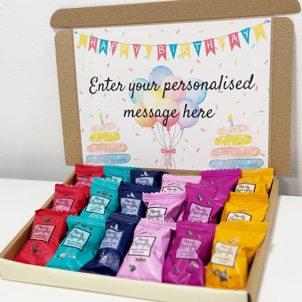 Personalised Bright Birthday Box with Monty Bojangles Chocolates