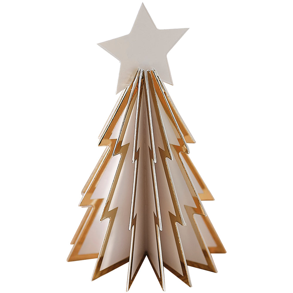 White and Gold Christmas Tree Place Cards