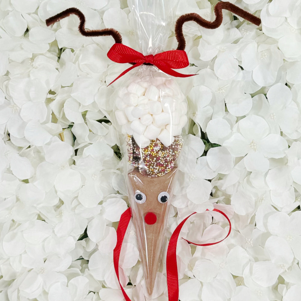 Christmas Reindeer Hot Chocolate Cone