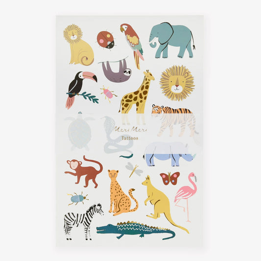 Wild Animals Tattoo Sheets