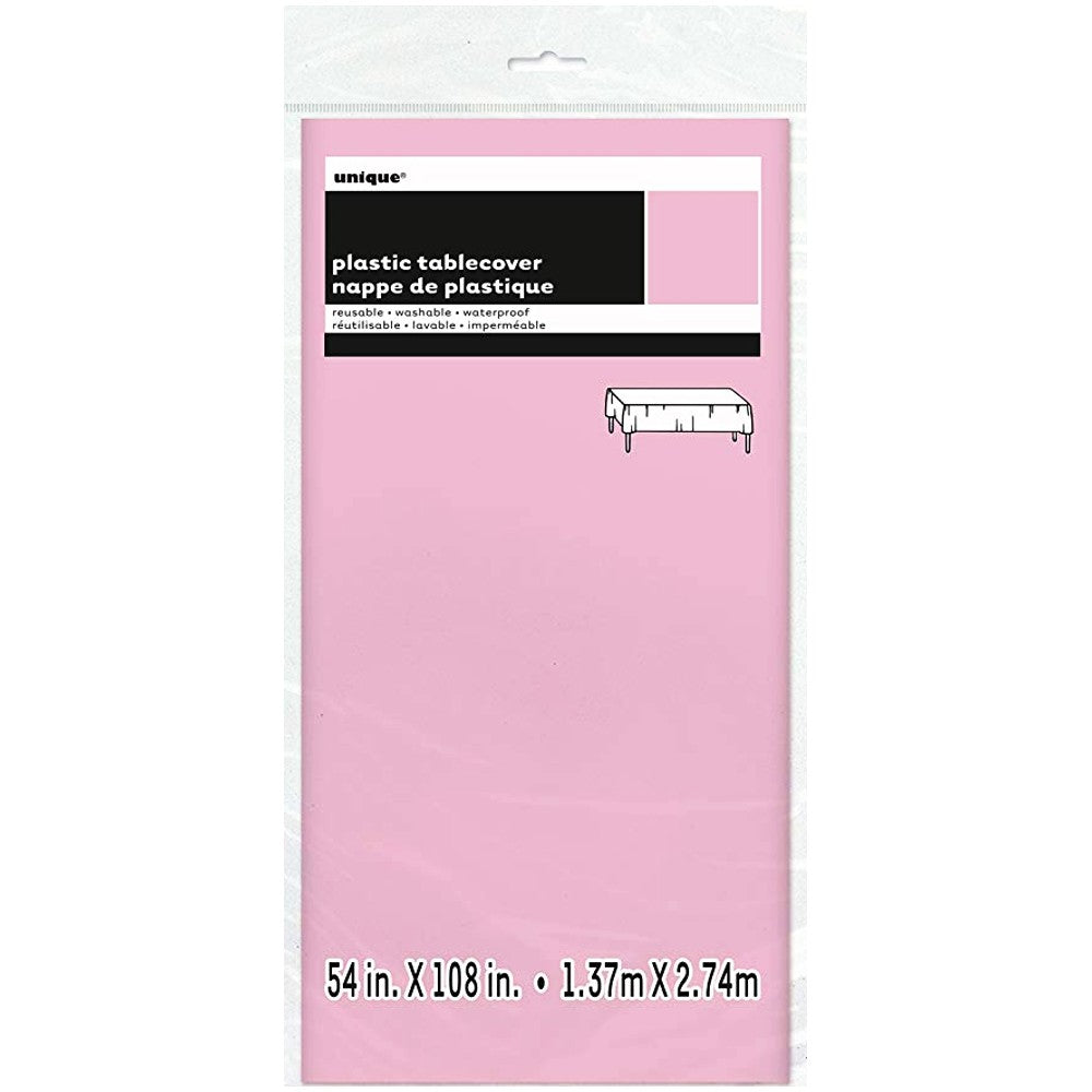 Baby Pink Plastic Table Cover - Unique Party - Party Touches