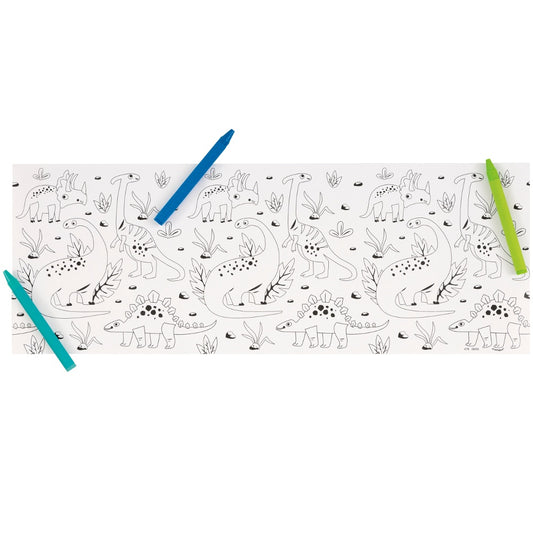 Blue & Green Dinosaur Coloring Rolls and Crayons