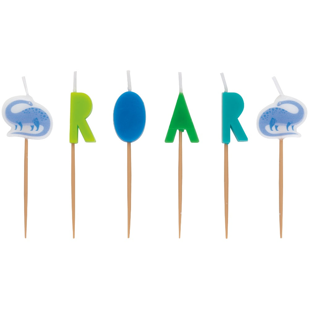 Blue & Green Dinosaur Birthday Candles