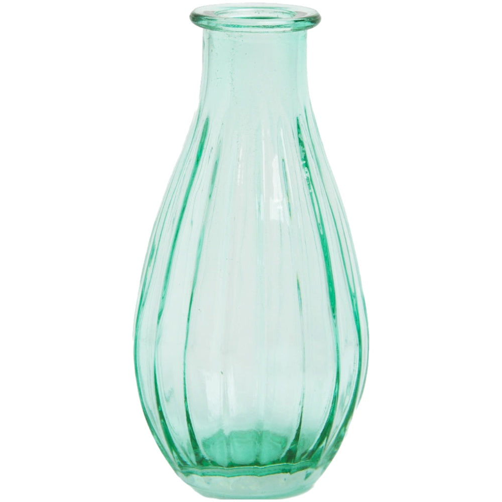 Boho Green Glass Bud Vase