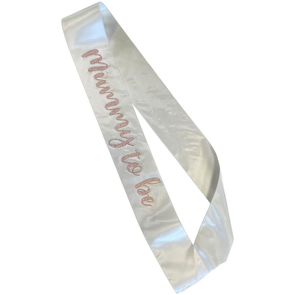 Rose Gold Diamante Mummy to be Satin Sash