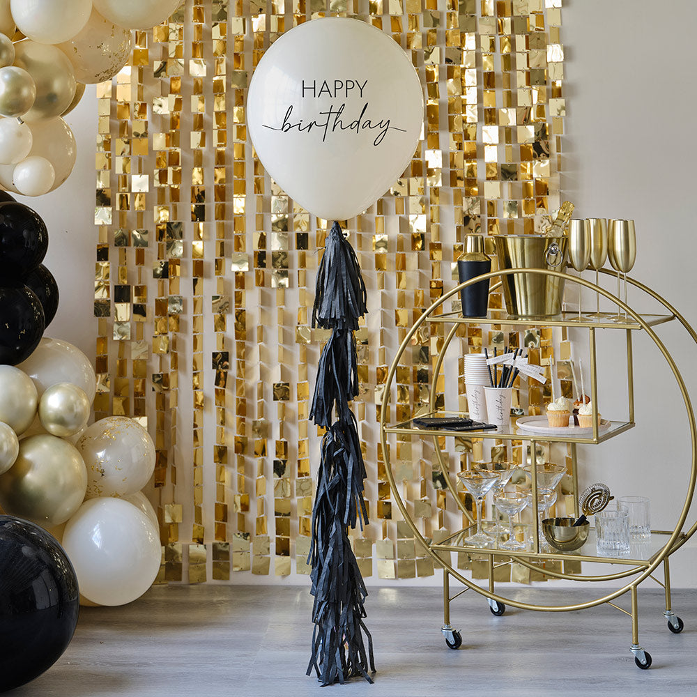 Champagne Noir Milestone Birthday Party Supplies