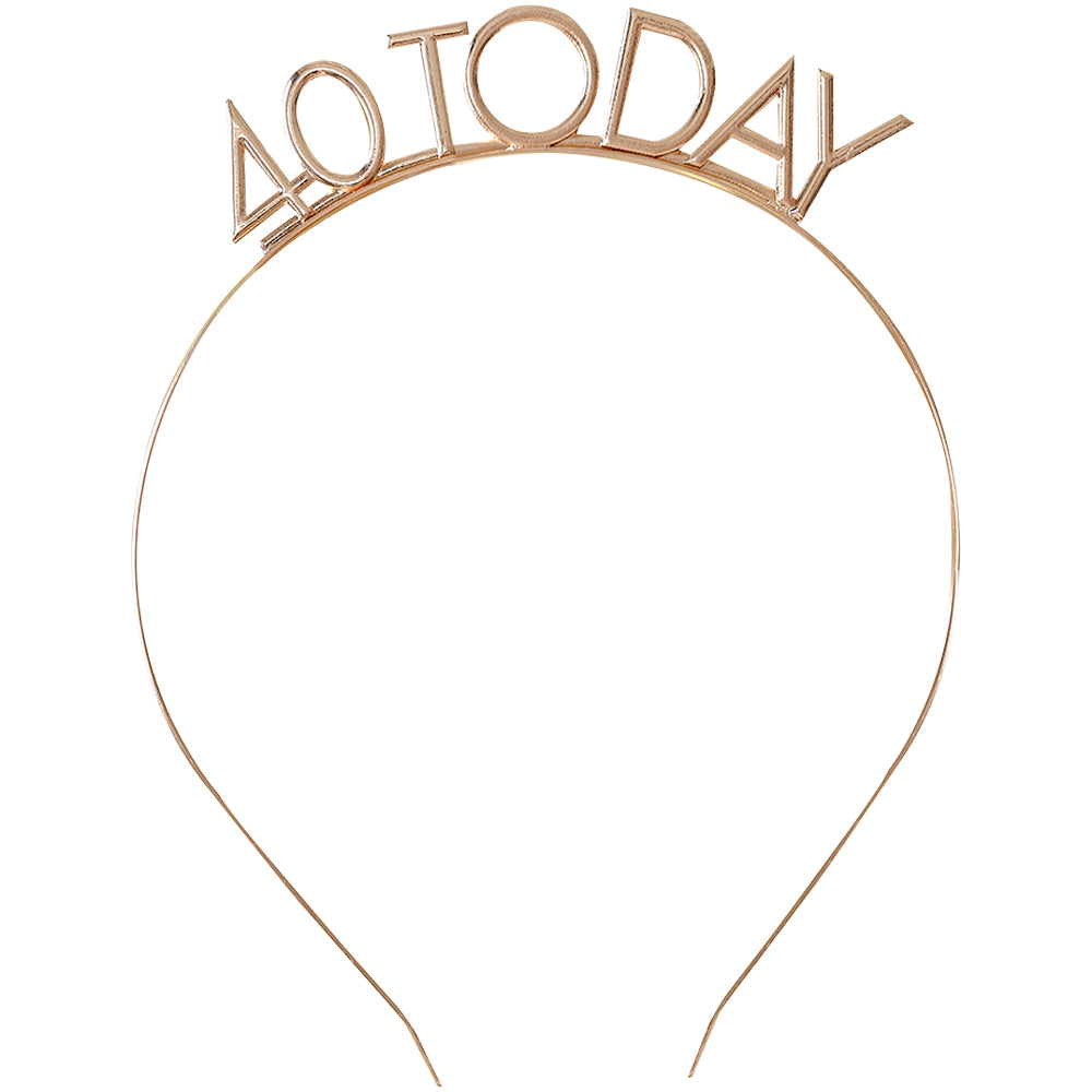 Champagne Gold 40th Birthday Headband