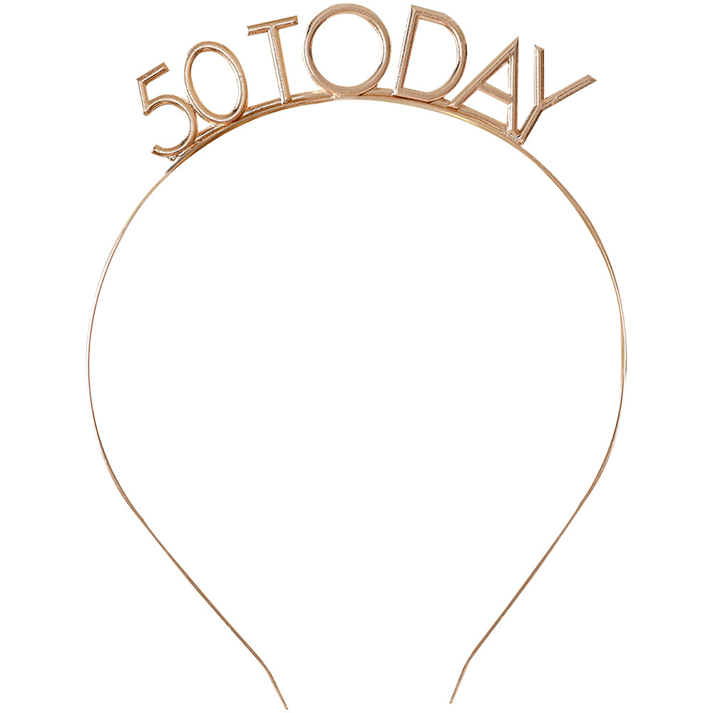 Champagne Gold 50th Birthday Headband