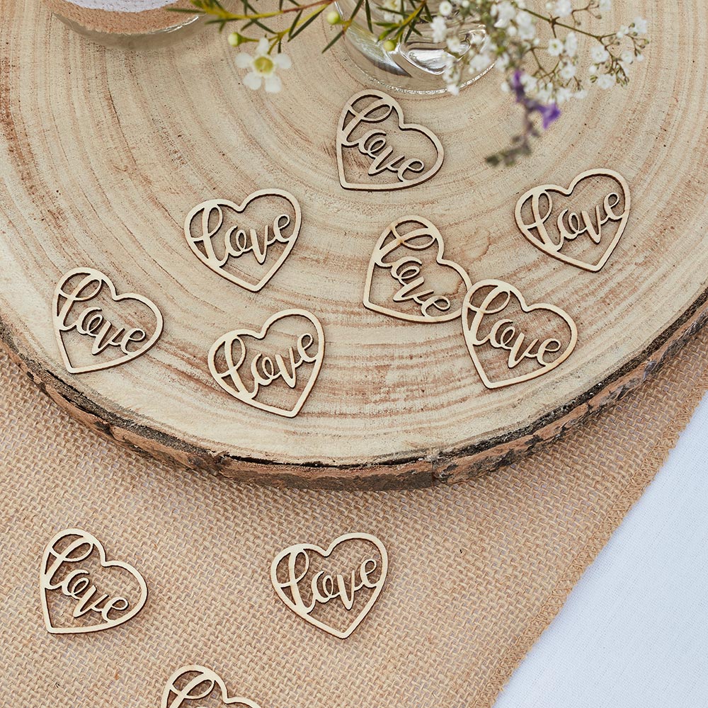 Wooden Heart Love Confetti