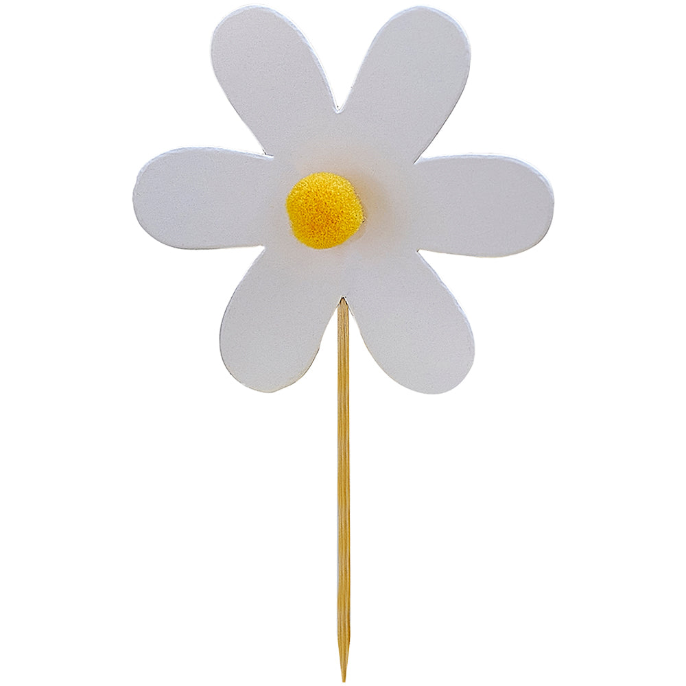 Daisy Cupcake Toppers with Pom Poms