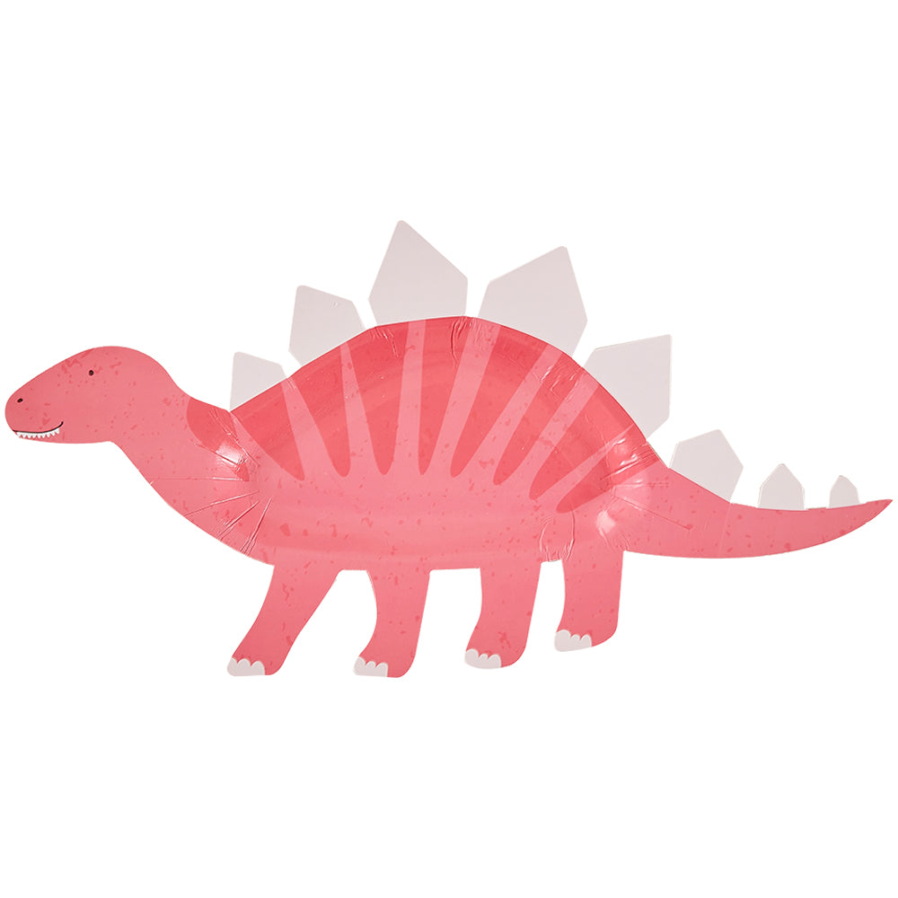 Pink Shaped Dinosaur Sweet Treat Plates