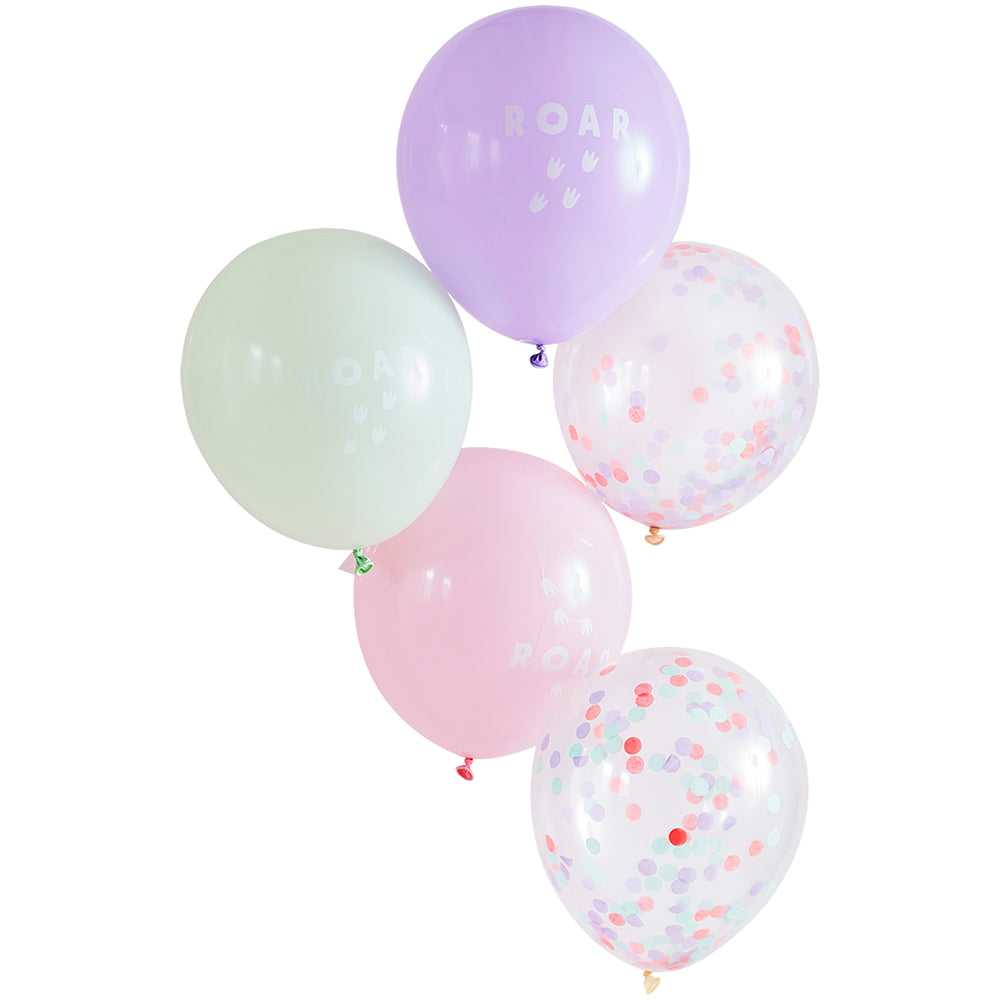 Pink, Lilac and Pastel Green Roar Balloon Bundle