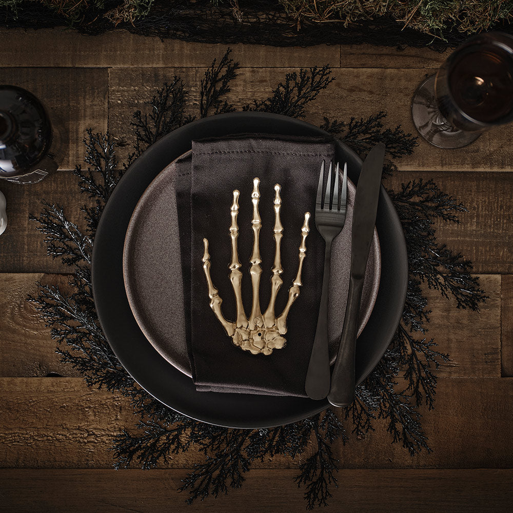 Black Foliage Halloween Table Placemats