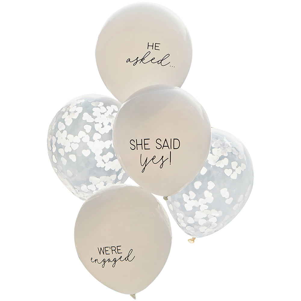 She Said Yes Confetti Engagement Balloon Bundle