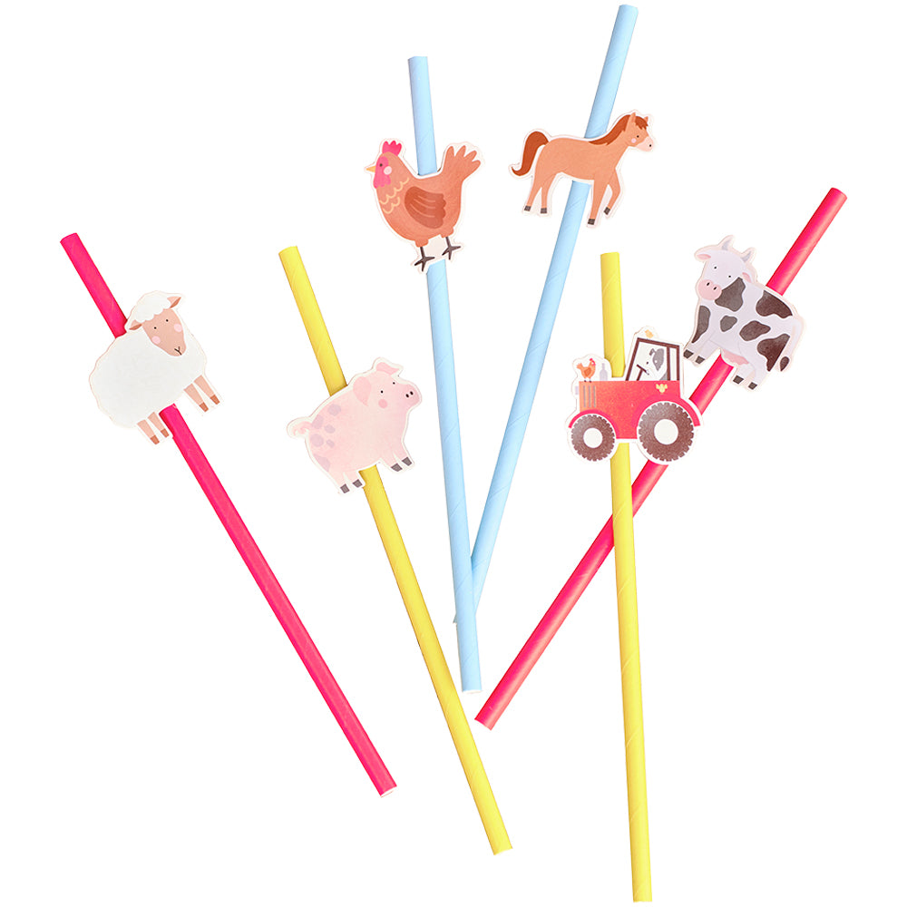 Farm Animals Party Paper Straws