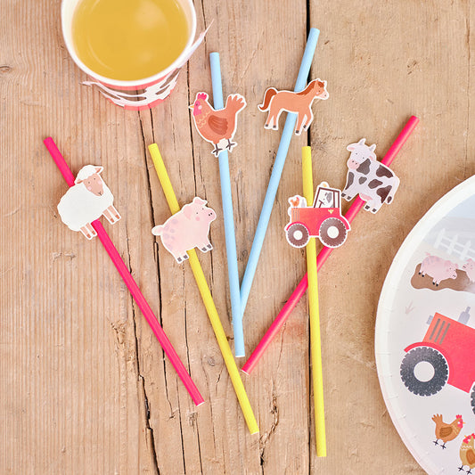 Farm Animals Party Paper Straws