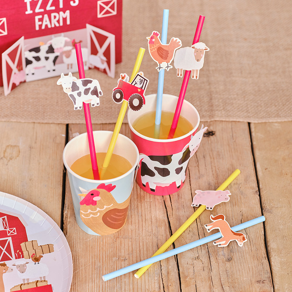 Farm Animals Party Paper Straws