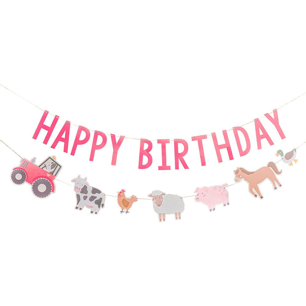 Farm Party Happy Birthday Bunting Decoration