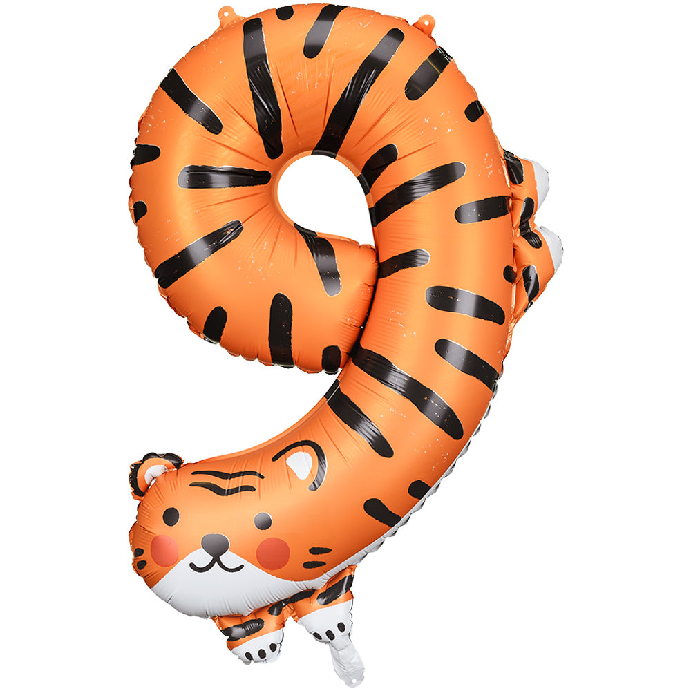 Animal Foil Balloon Number 9 - Tiger
