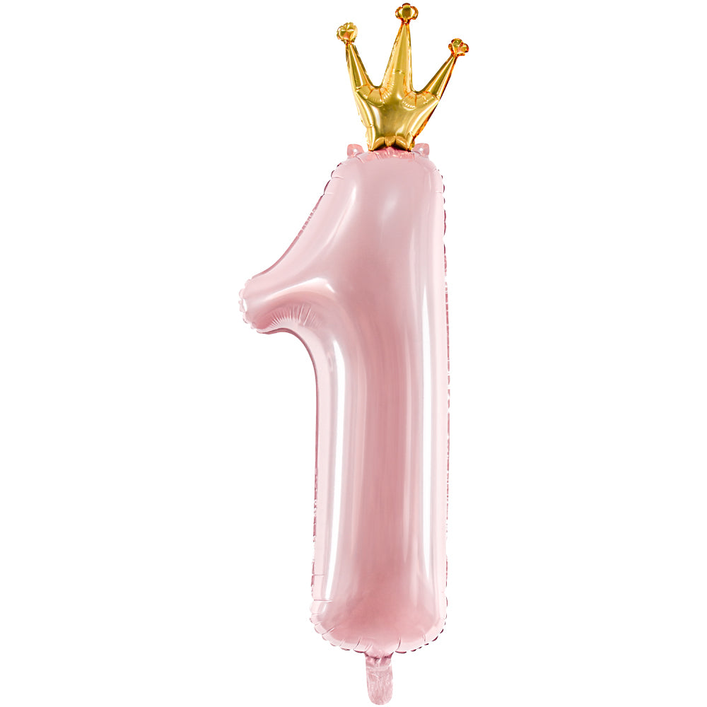 Light Pink Number 1 Foil Balloon