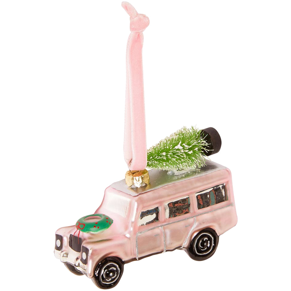 Pink 4x4 Car Glass Tree Decoration