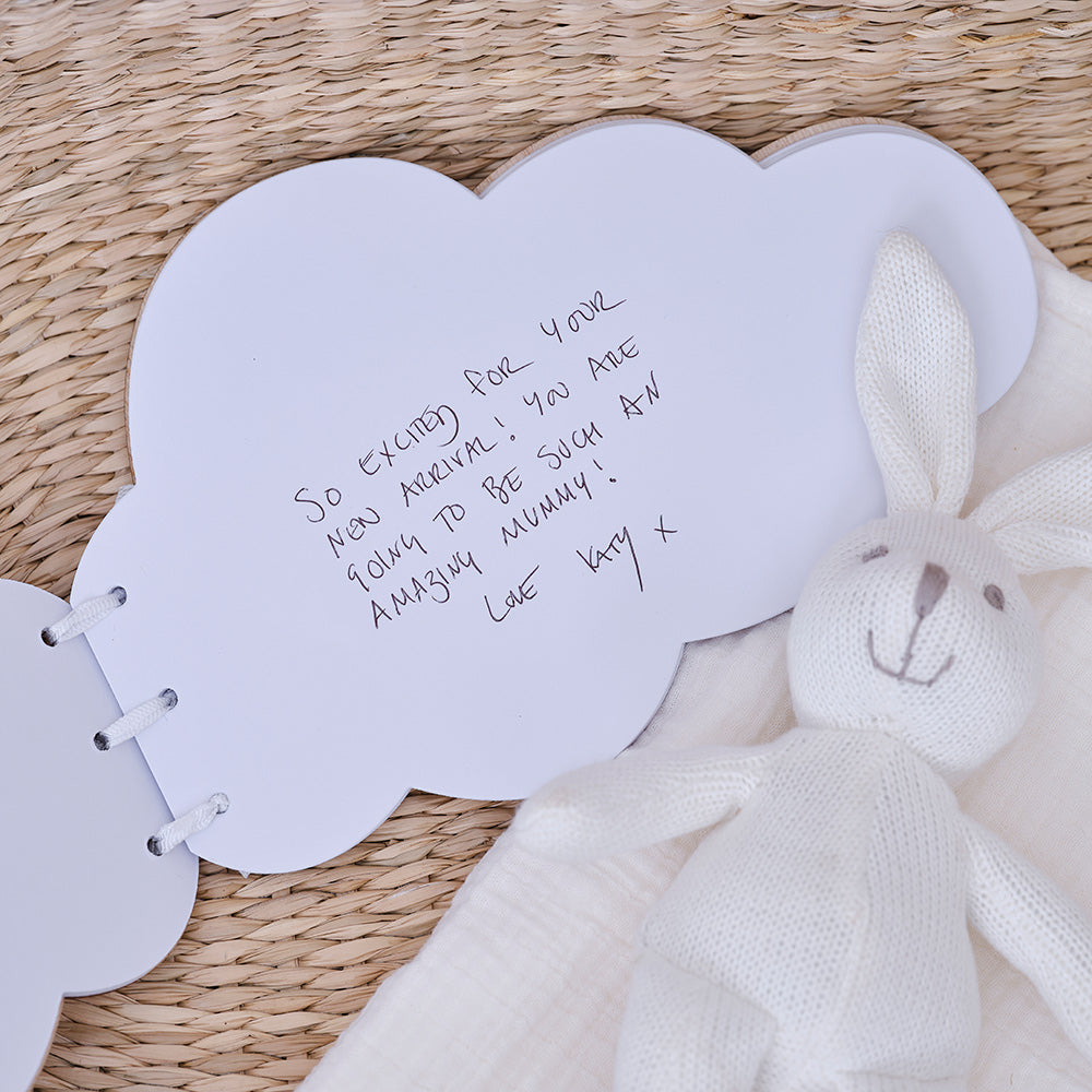 Wooden Hello Baby Cloud Baby Shower Guest Book