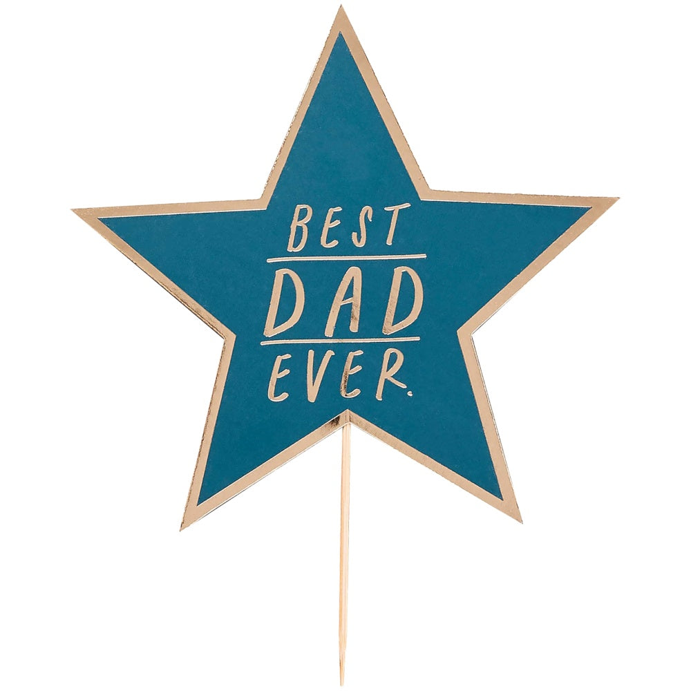 Best Dad Ever Gold Foiled Cake Topper