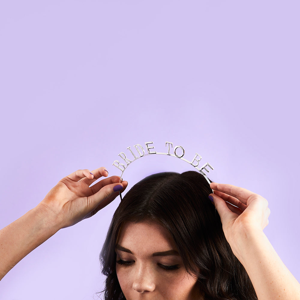 Silver Bride To Be Metal Headband