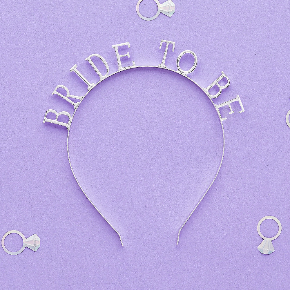 Silver Bride To Be Metal Headband