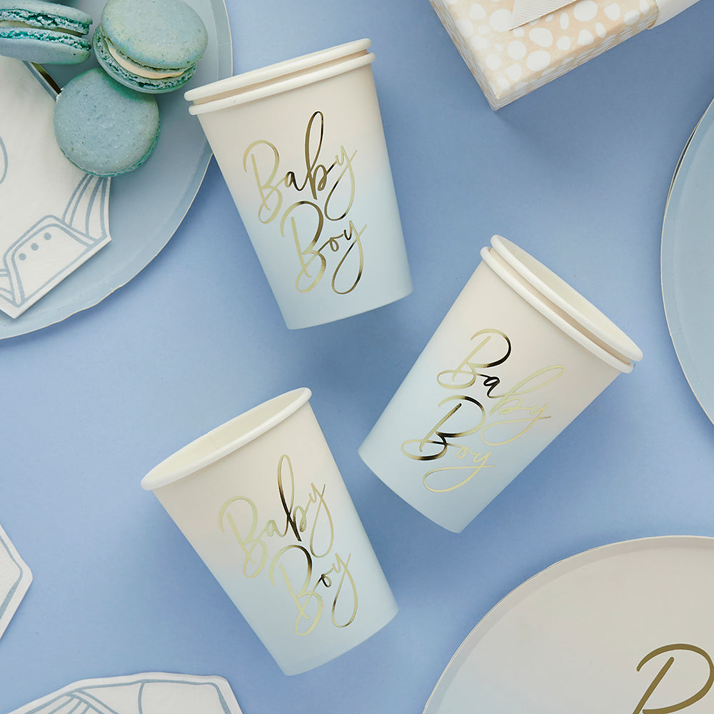 Blue Baby Boy Paper Cups