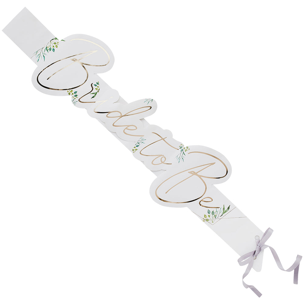 Greenery Bride to Be Sash