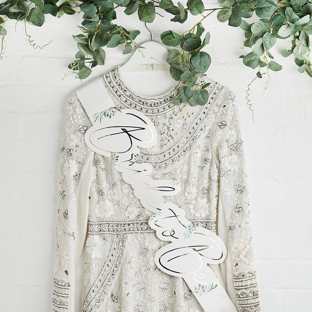 Greenery Bride to Be Sash