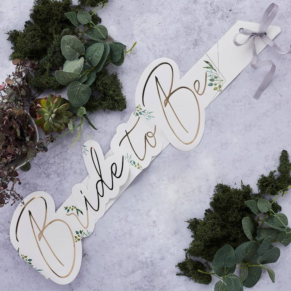 Greenery Bride to Be Sash