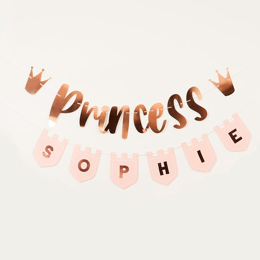 Princess Banner With Personalised Flags and Sticker Sheets
