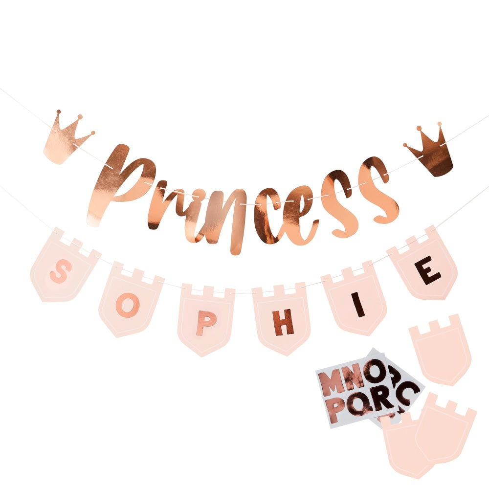 Princess Banner With Personalised Flags and Sticker Sheets