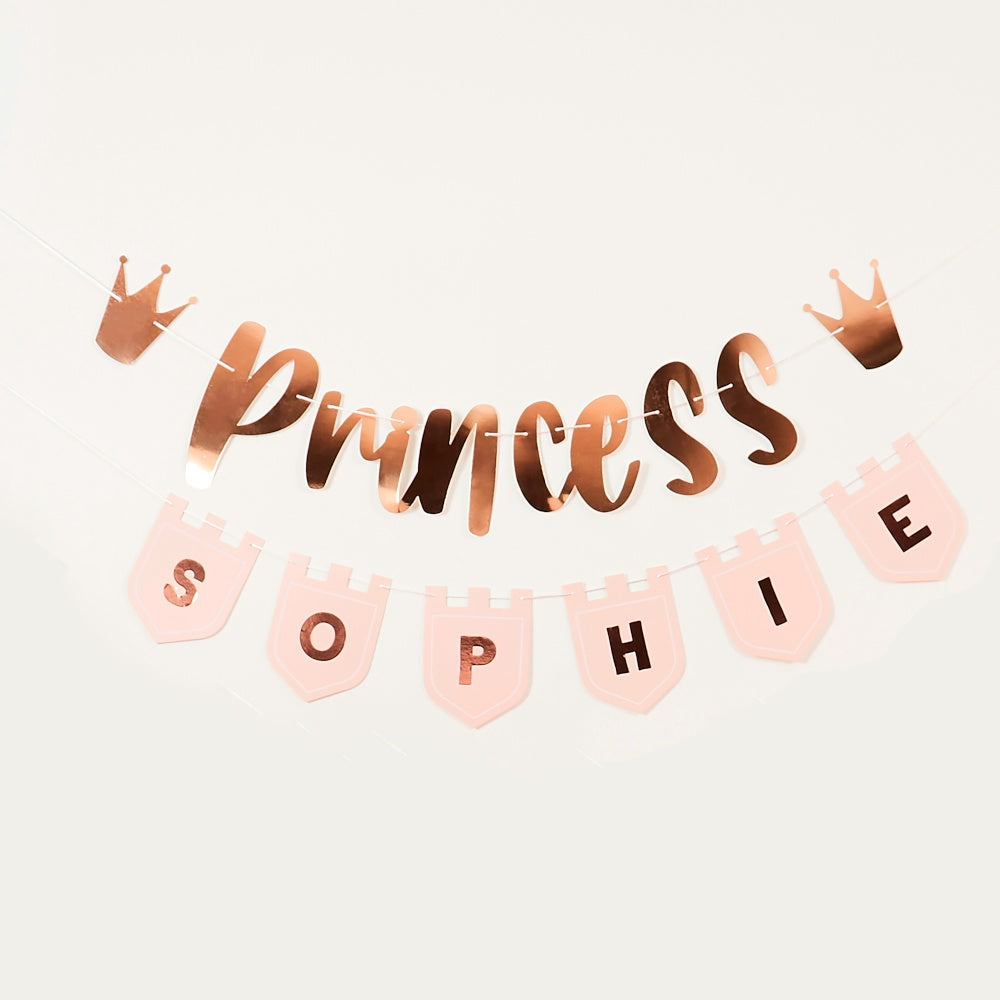 Princess Banner With Personalised Flags and Sticker Sheets