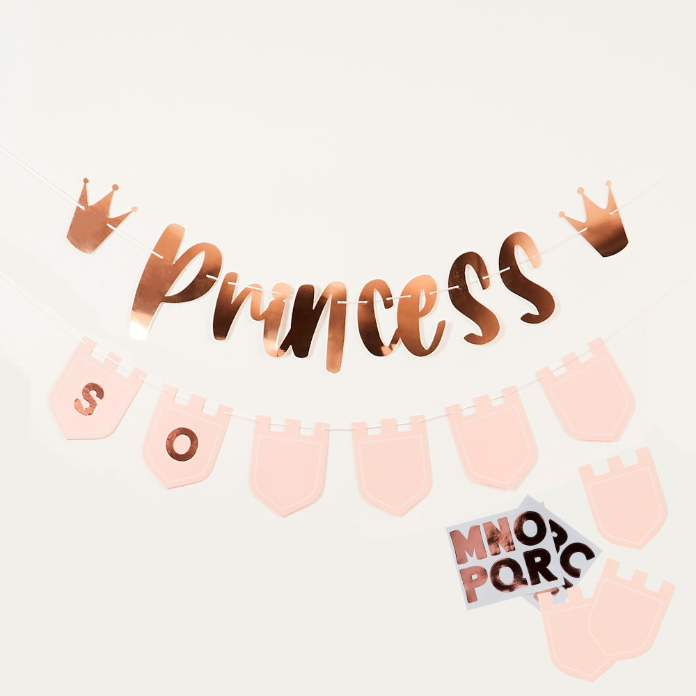 Princess Banner With Personalised Flags and Sticker Sheets