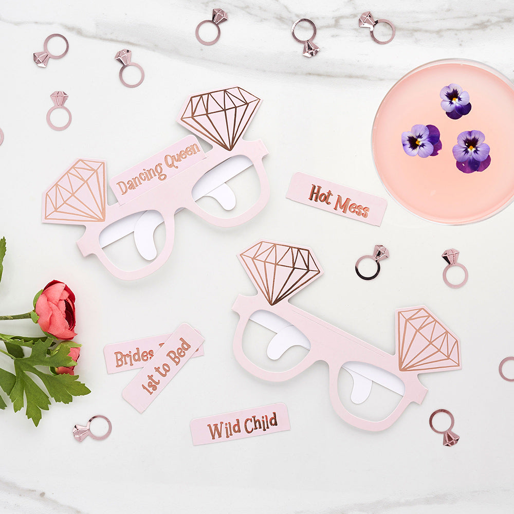 Pink & Rose Gold Hen Party Glasses