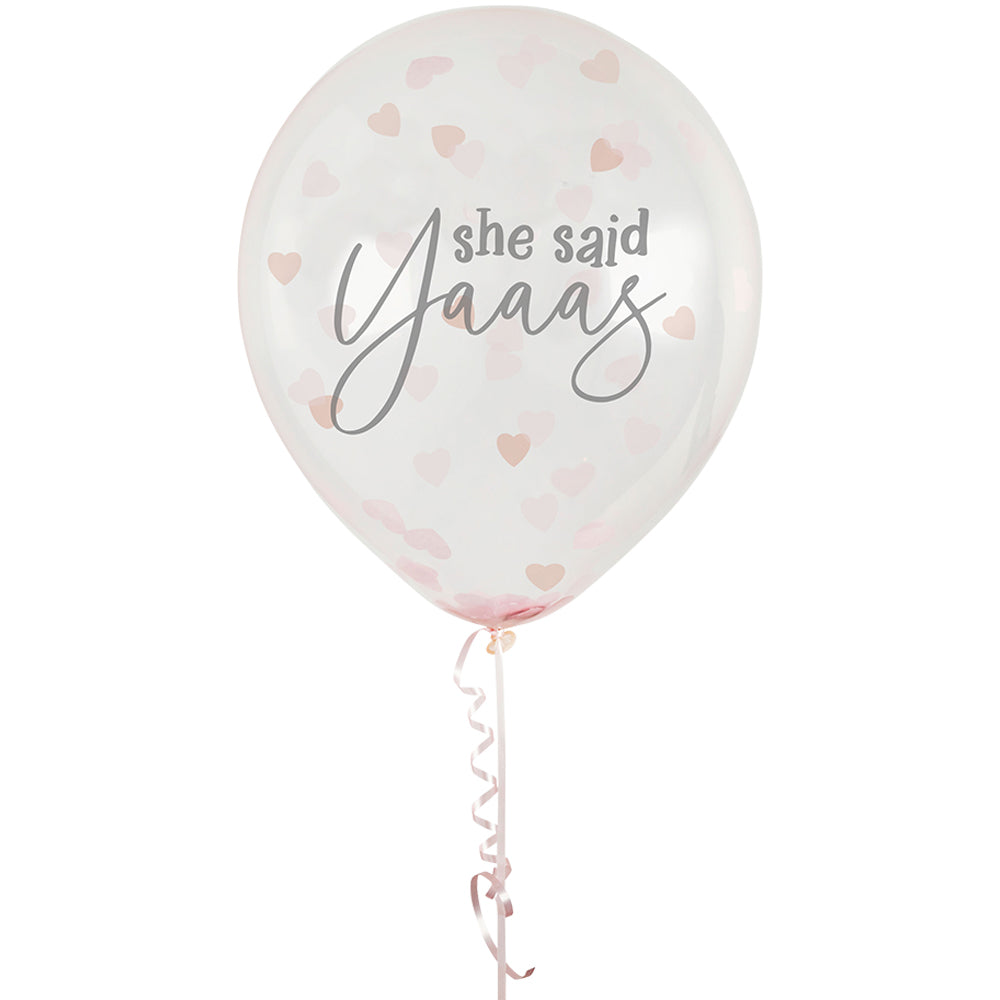 She Said Yaaas Heart Confetti Balloon