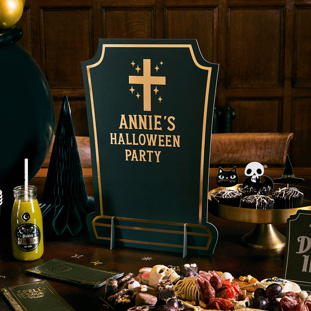 Gravestone Custom Signs with Gold Sticker Sheets