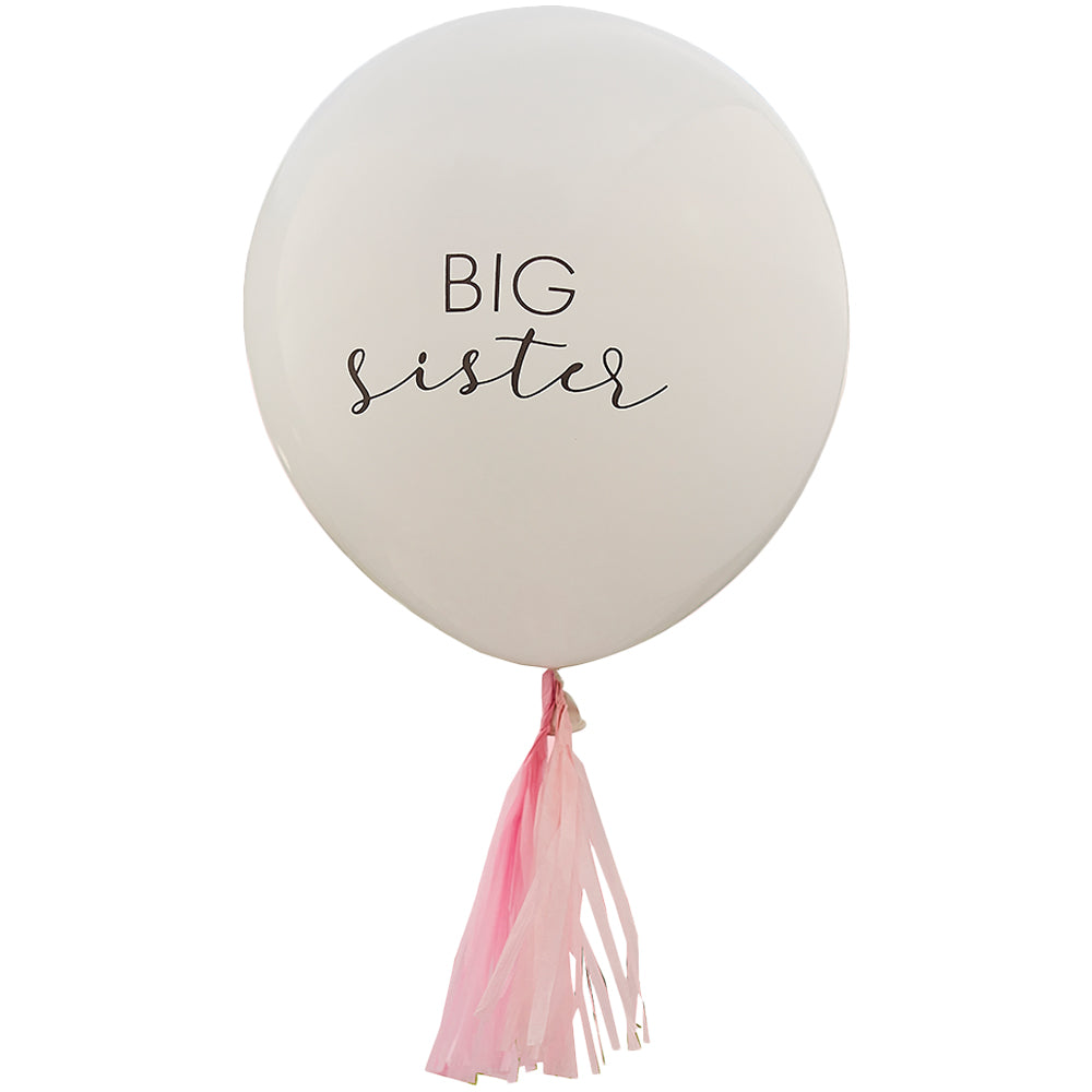Big Sister Balloon with Pink Tassels