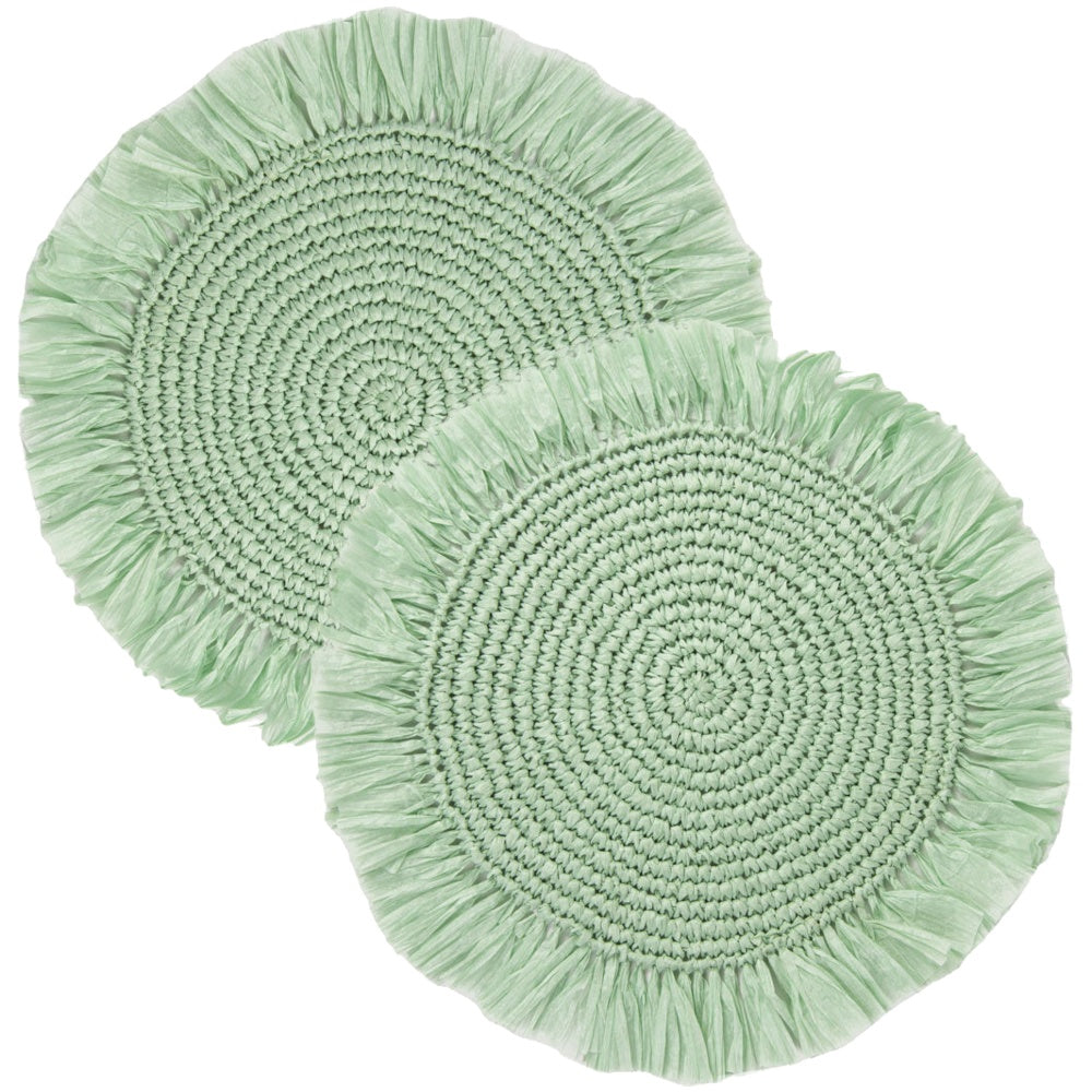 Natural Meadow Sage Raffia Placemat