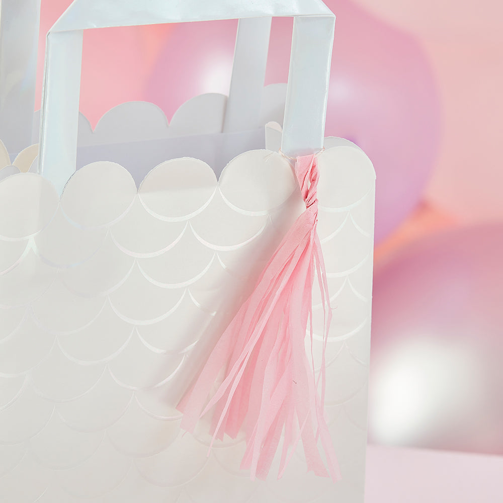 Iridescent and Pink Party Bags with Tassels